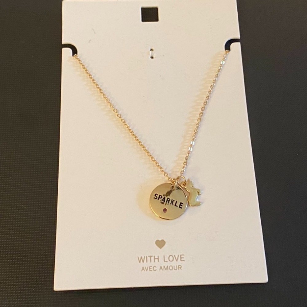 Gold-Tone Pendant with Unicorn